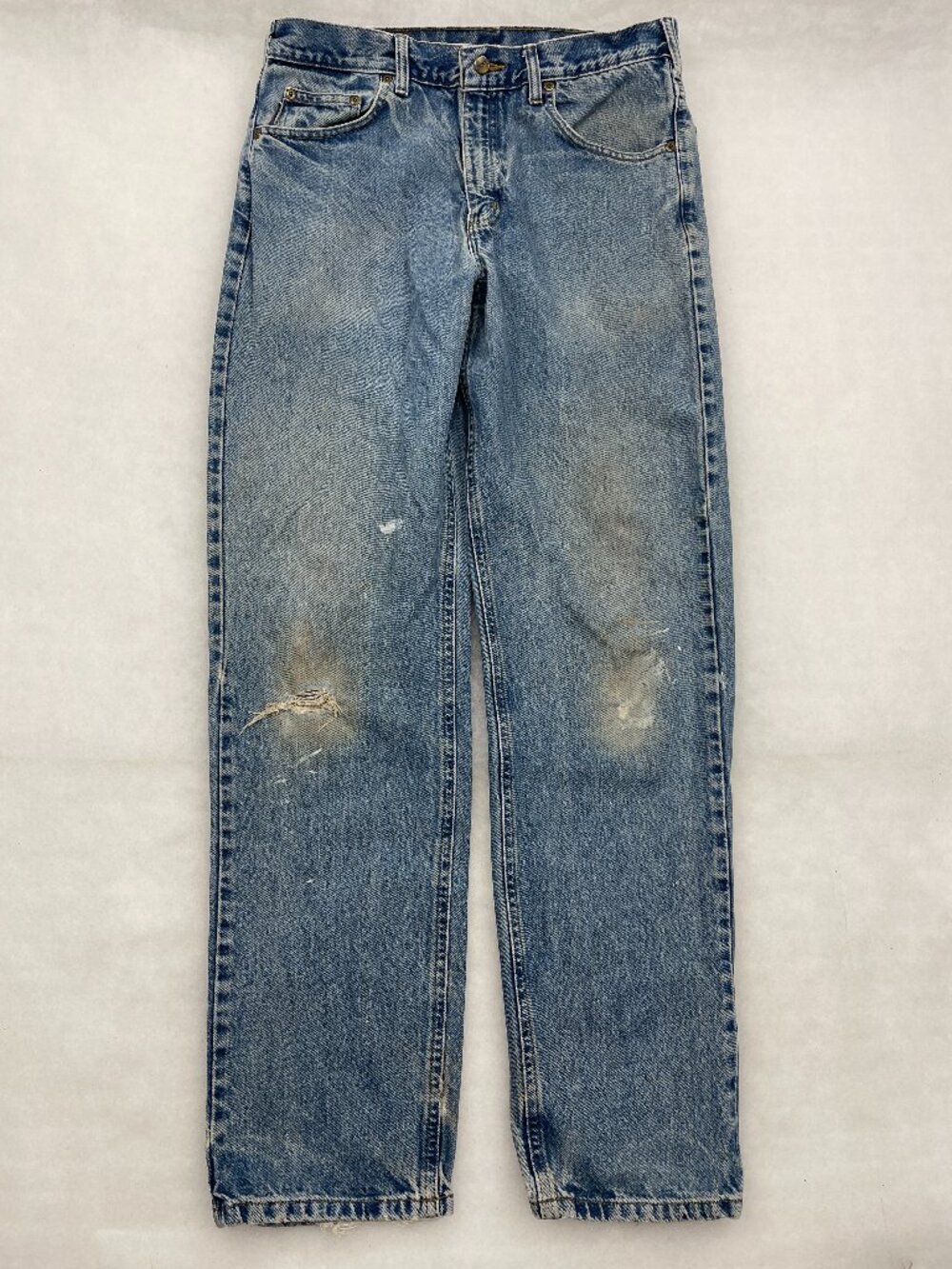 Carhartt B17 Distressed Relaxed Fit Straight Leg Blue Jeans Size 34 Men's 34x34
